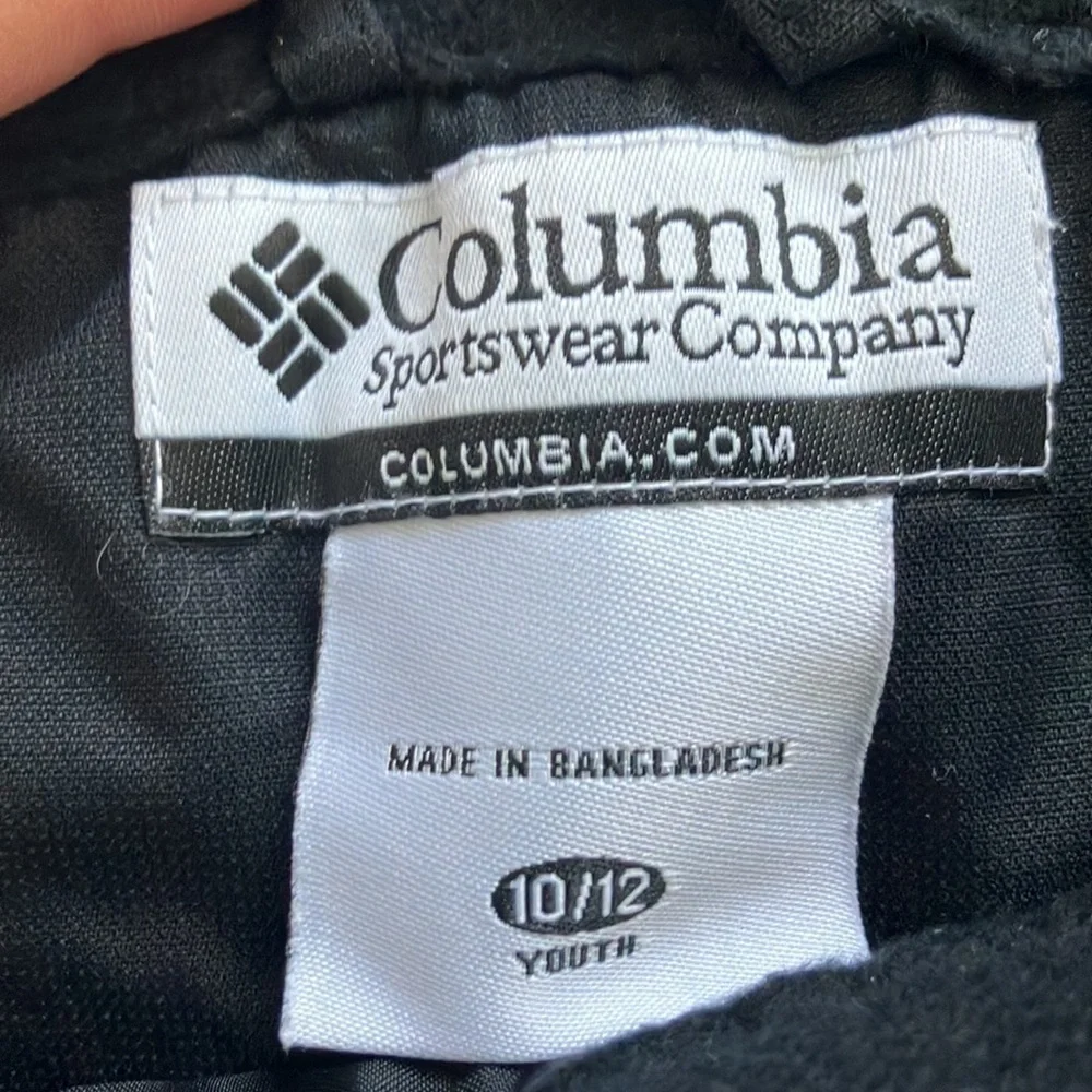 Columbia Black Ski/Snow Pants Zip Up and‎ Snap Youth 10/12